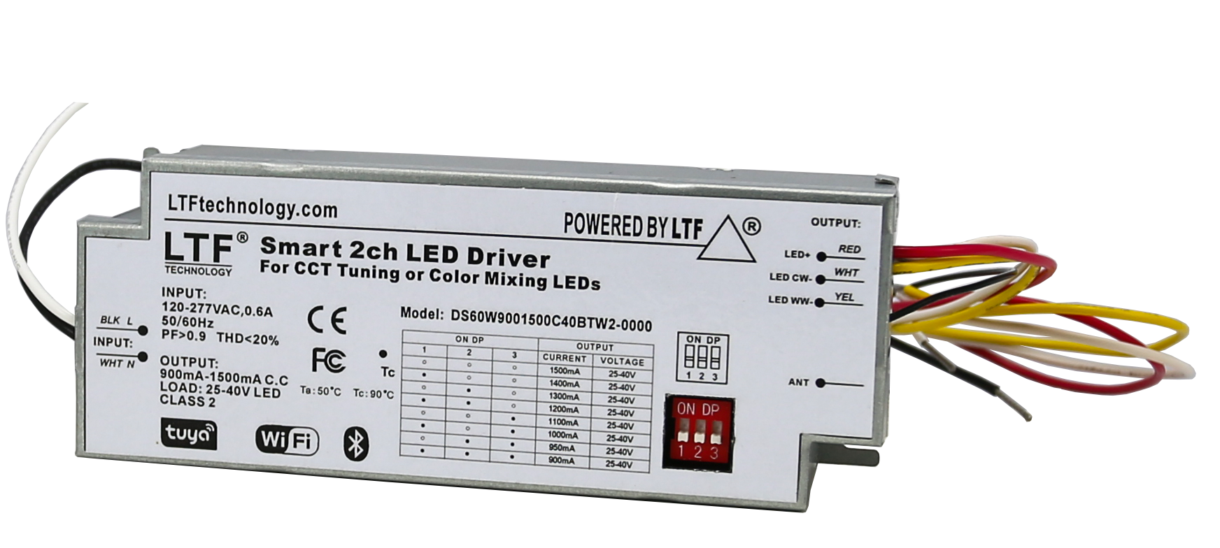 DS60W9001500C40BTW2-0000 60W UniDriver Universal Input 100-277V AC True Tri Mode Dimmable ELV Triac 0-10V LED Driver Power Supply