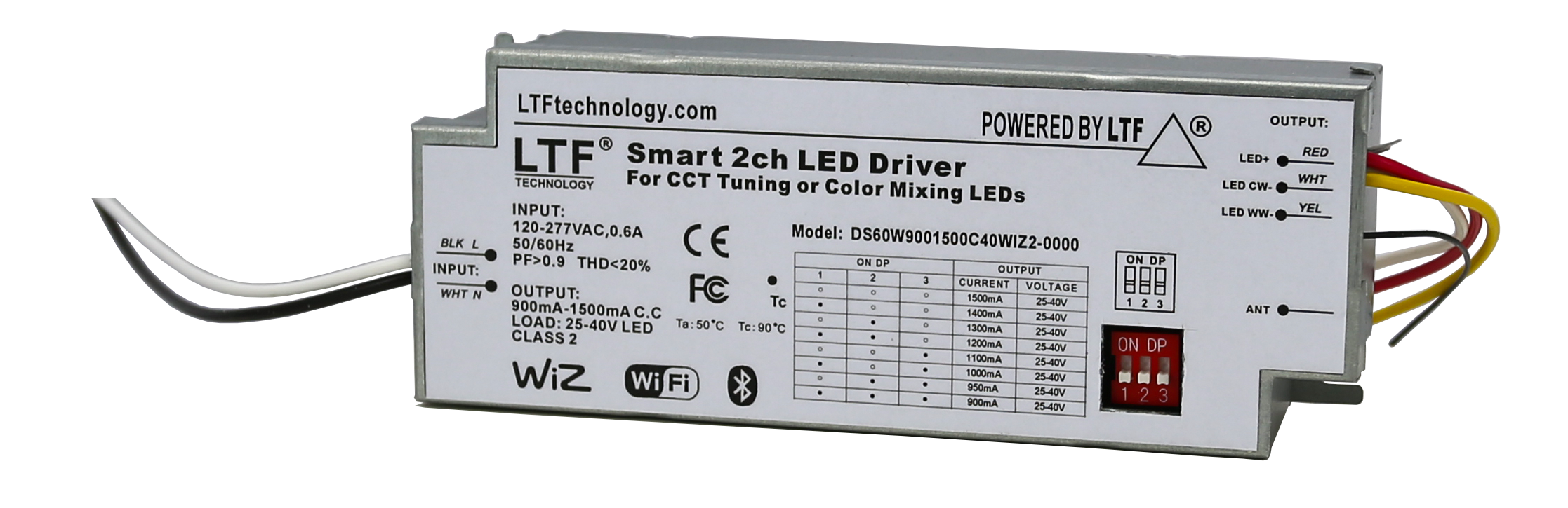DS60W9001500C40WIZ2-0000 60W UniDriver Universal Input 100-277V AC True Tri Mode Dimmable ELV Triac 0-10V LED Driver Power Supply