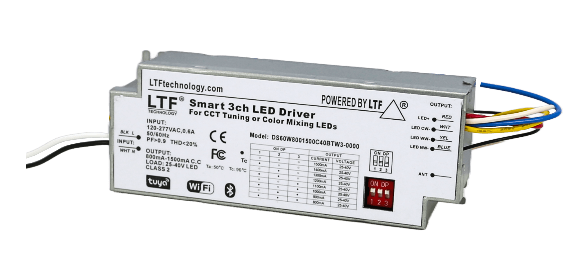 DS60W8001500C40BTW3-0000 60W UniDriver Universal Input 100-277V AC True Tri Mode Dimmable ELV Triac 0-10V LED Driver Power Supply