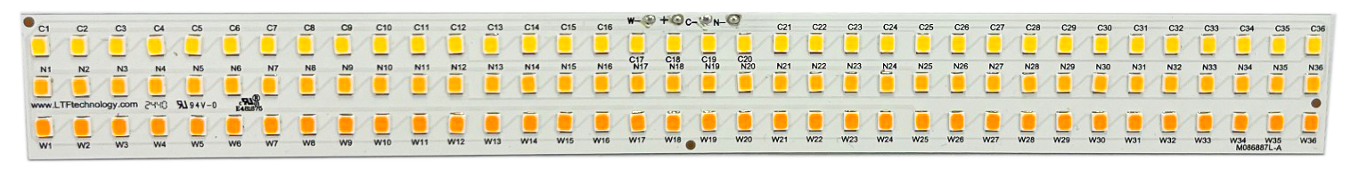 QLUXL22812W108LED94018C3-1 3 Channel Tunable 228mm Linear DC LED Board
