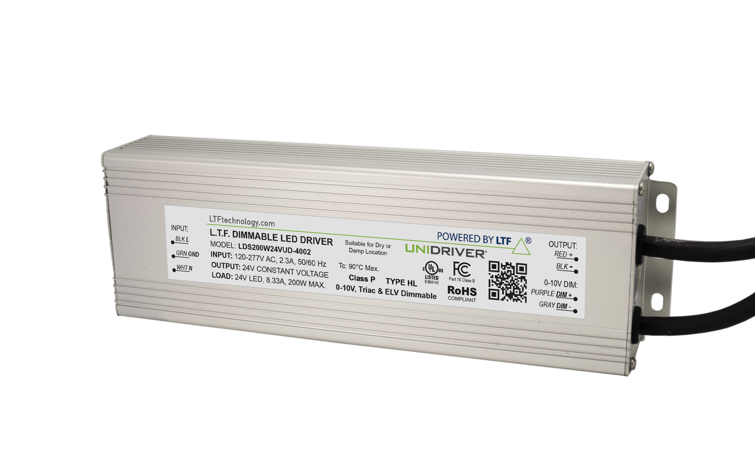 LDS200W24VUD 200W UniDriver Universal Input 120-277V AC True Tri Mode Dimmable ELV Triac 0-10V LED Driver Power Supply