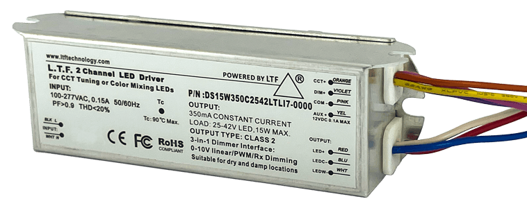 DS15W350C2542LTLI7-000 15W UniDriver Universal Input 120-277V AC True Tri Mode Dimmable ELV Triac 0-10V LED Driver Power Supply